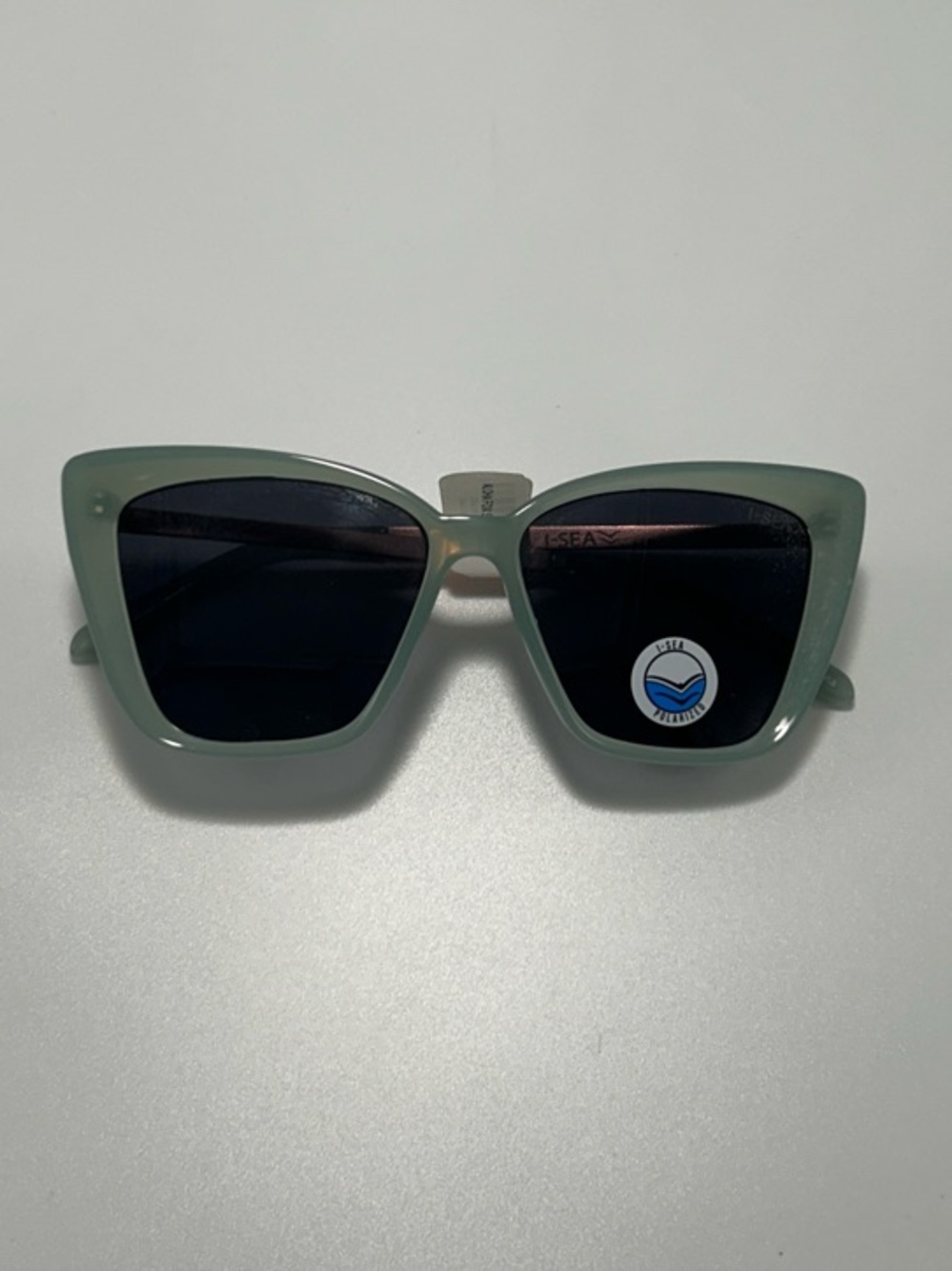 Sage Green Cat-Eye Women's Sunglasses with Dark Lenses - Picture 3 of 10